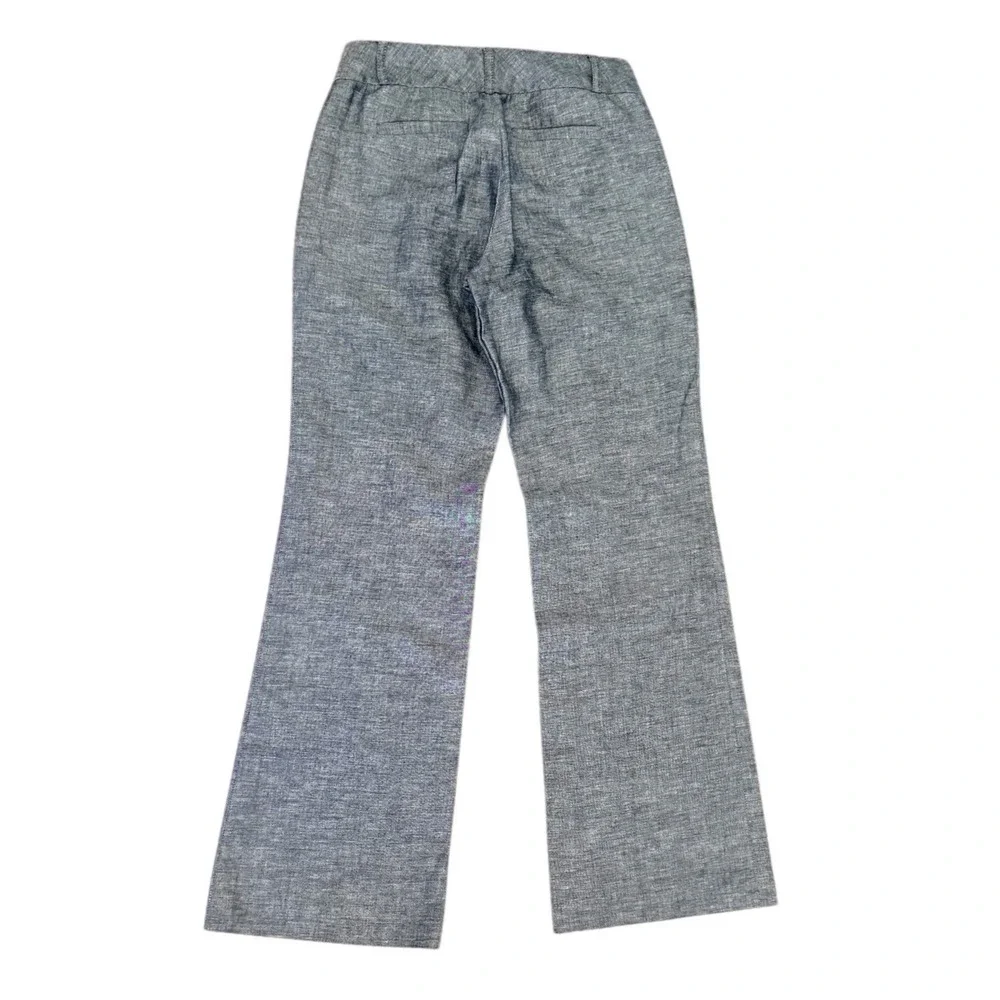 Banana Republic Martin Fit 718 Grey Linen Blend Trouser Pants Classic Petite 0P